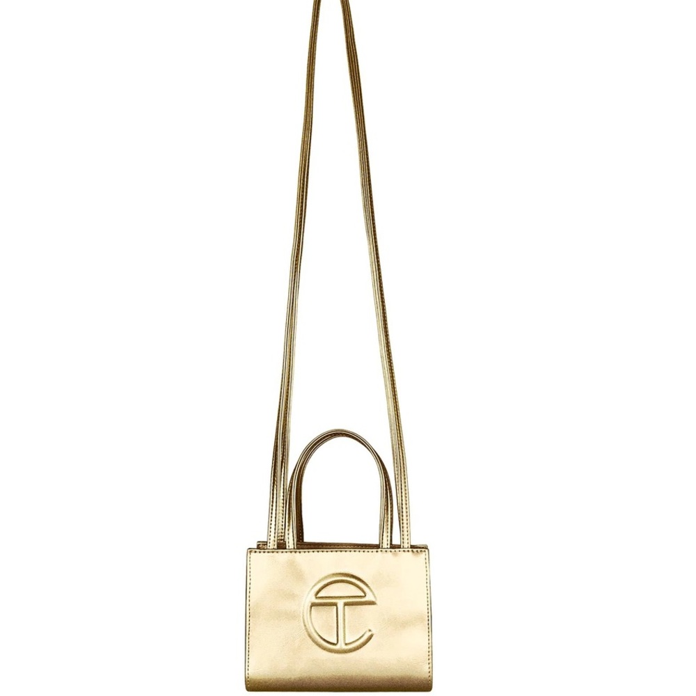 Small gold telfar bag